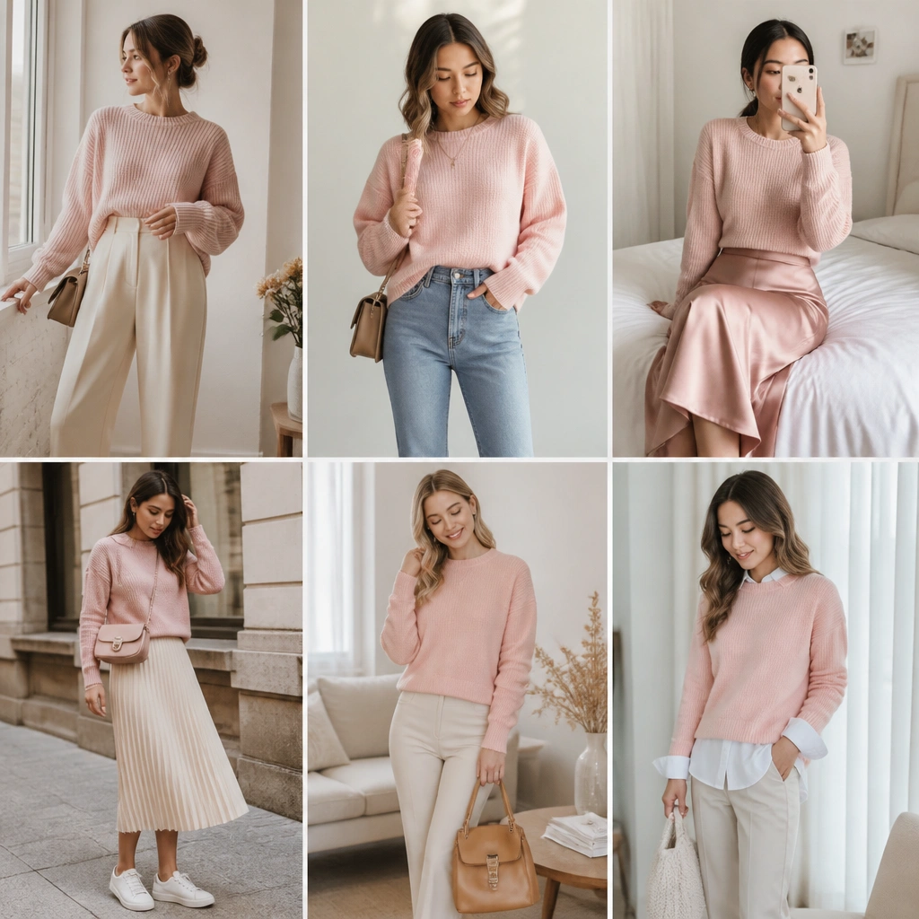Beginner Light Pink Sweater Outfit Ideas (Soft + Stylish)