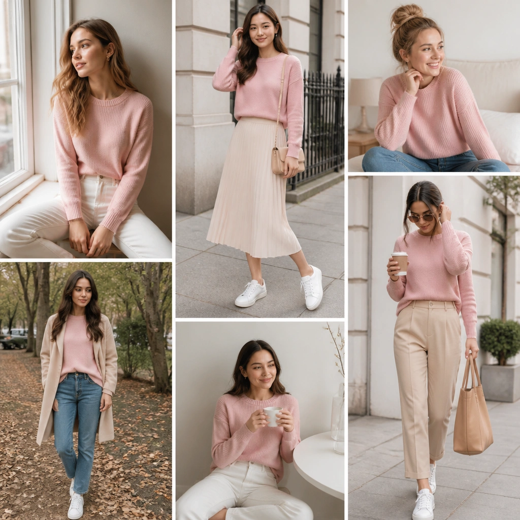 Beginner Light Pink Sweater Outfit Ideas (Soft + Stylish)