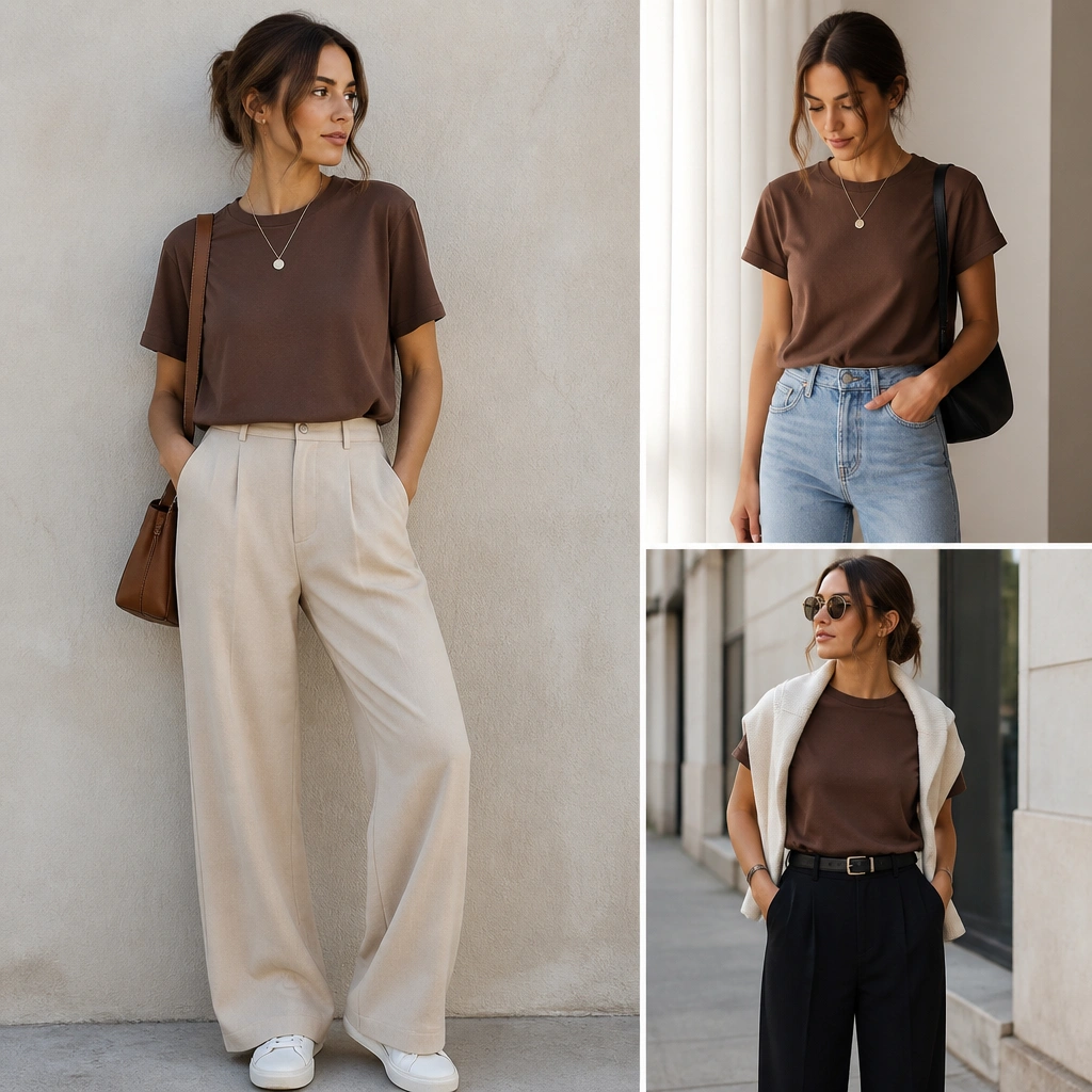 Easy Brown T-Shirt Outfit Ideas for Beginners